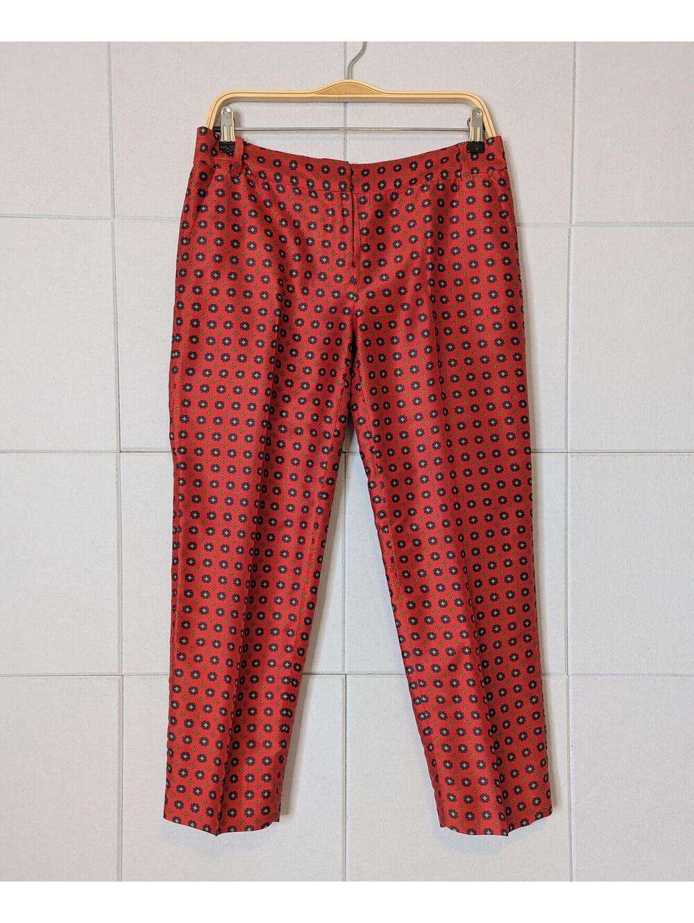 J. Crew Collection 100% silk medallion print ankle pants - Picture 2 of 8